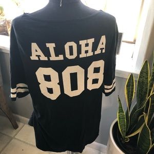 Aloha 808 Button Up Baseball Jersey Tee 3X